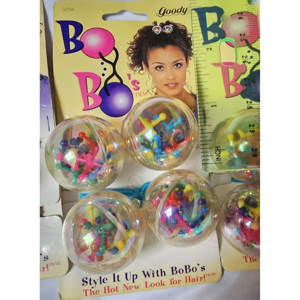Vintage 1990 Lot Of 4 Goody Bobo Ponytail Balls Big & Little Colorful Girls Fun